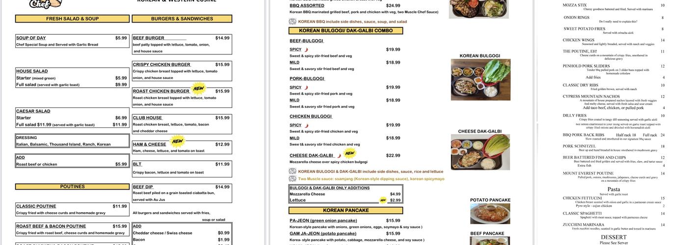 Penholder Pub Menu