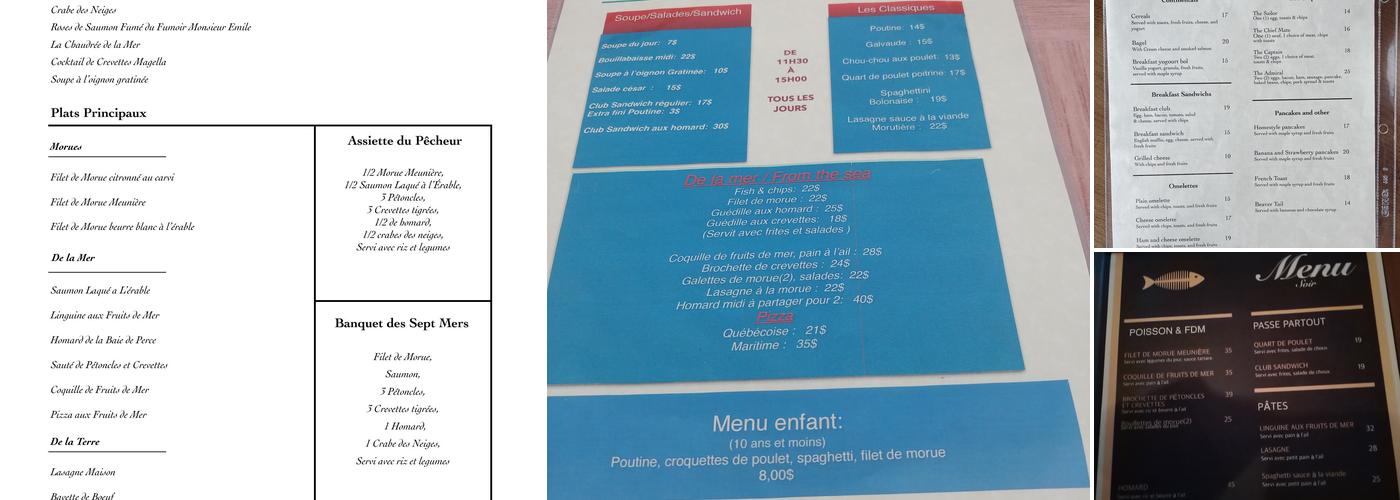 La Morutière Menu