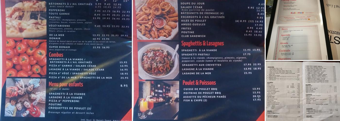 Restaurant Pastali Menu
