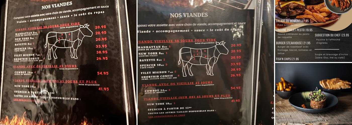Le Steak House Pont Rouge Menu