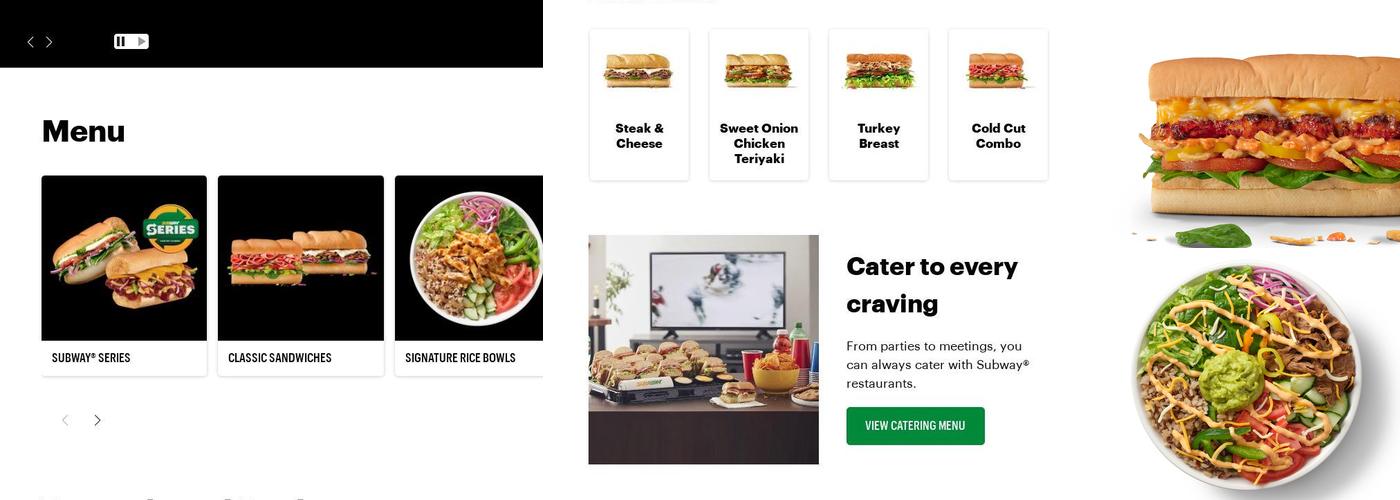 Subway Menu