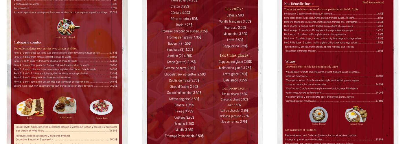 Oeuf Royal Menu