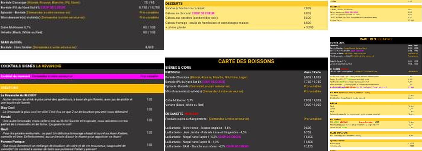 La Revanche Capitale - Resto-Pub Ludique Menu