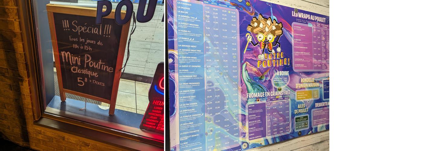Votre Poutine Menu