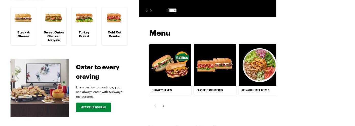 Subway Menu