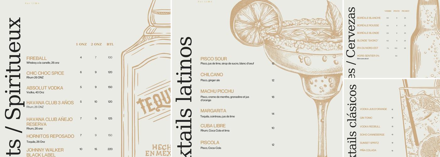 Resto-Bar LIMA Menu