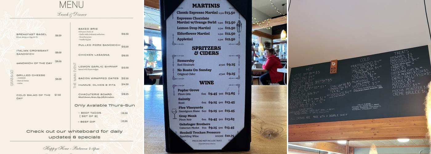The Den by Moonshine Coffee Menu