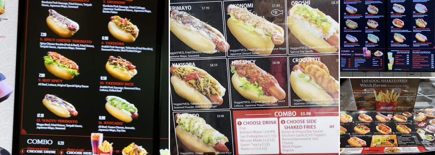 Japadog Menu
