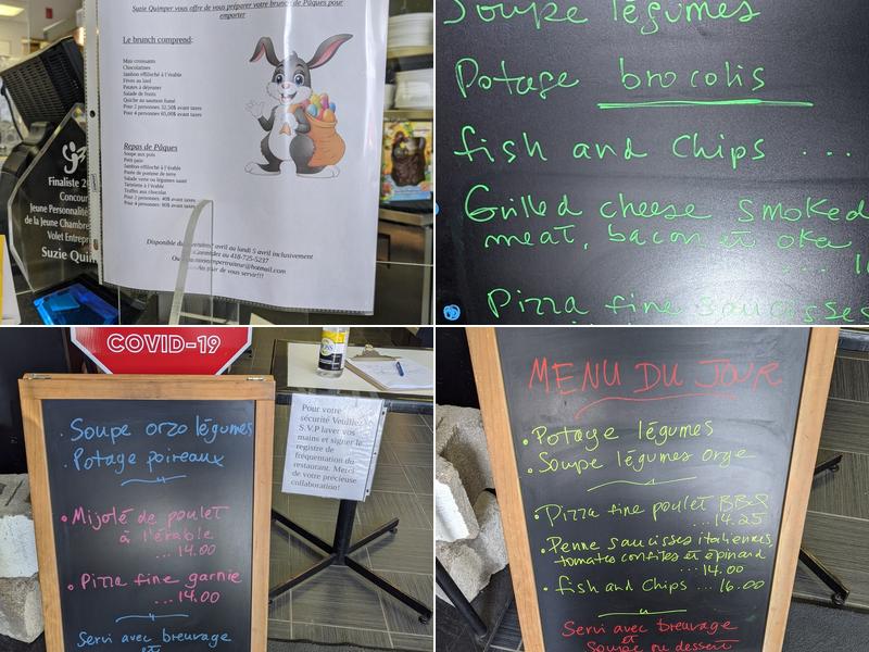 Suzie quimper Traiteur Menu