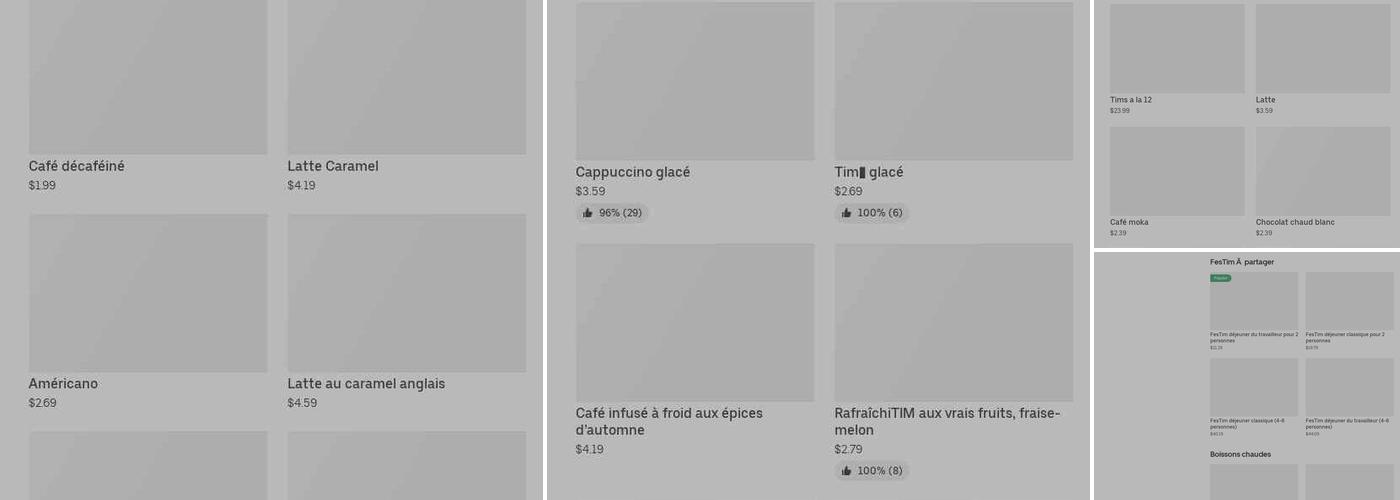 Tim Hortons Menu