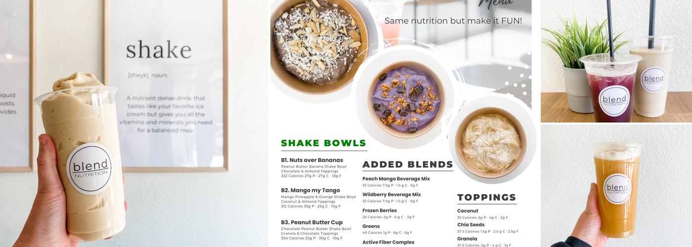 Blend Nutrition Menu