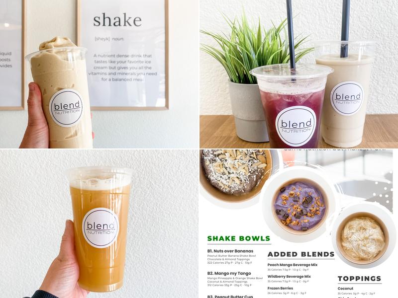 Blend Nutrition Menu