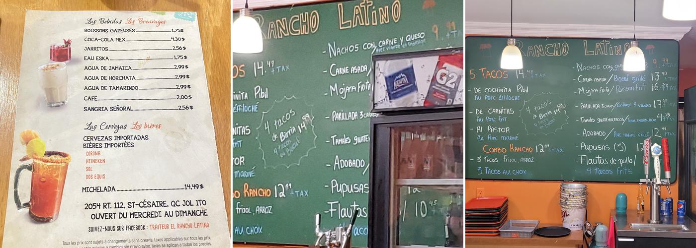 Traiteur El Rancho Latino Menu