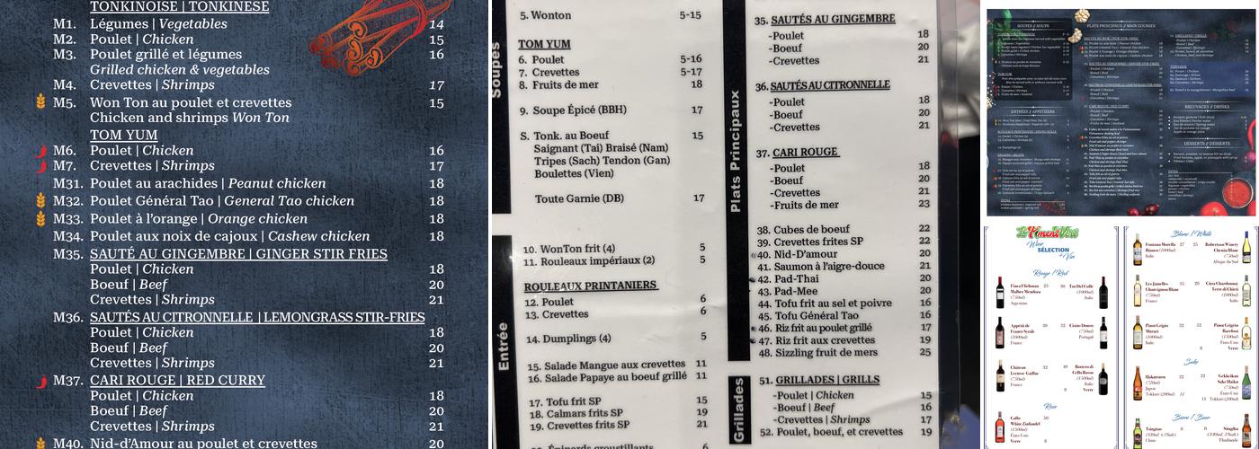 Le Piment Vert Menu