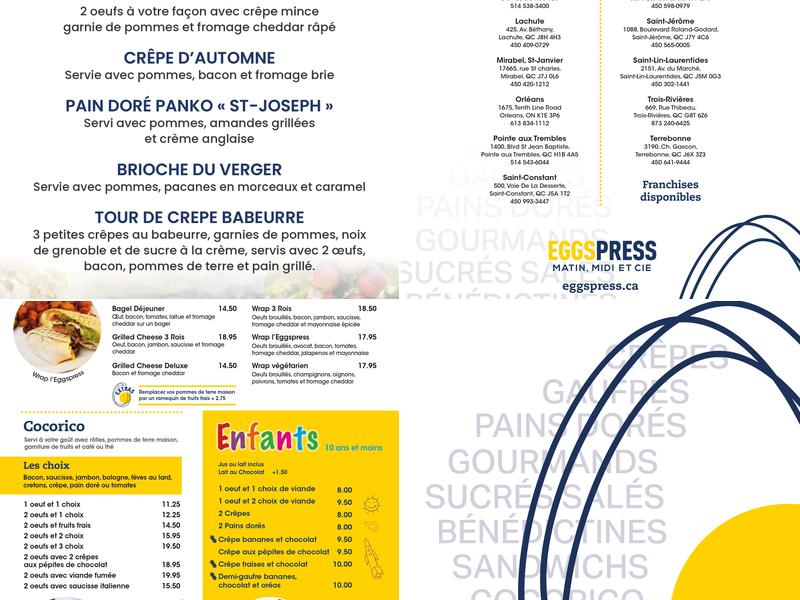 Eggspress Menu