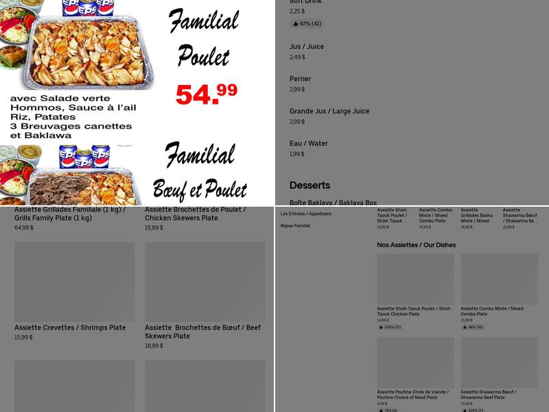 Basha St Anne des plaines Menu