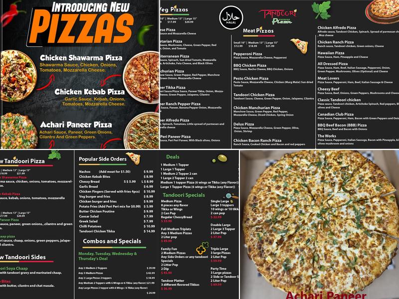 Tandoori Express Pizza Menu