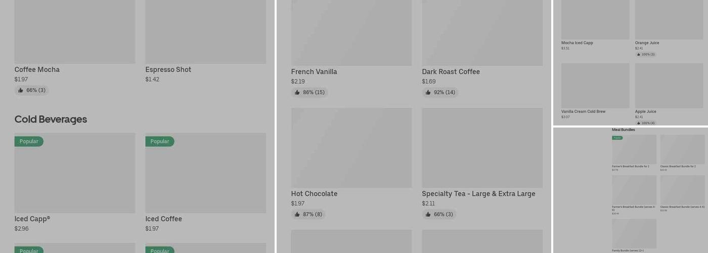 Tim Hortons Menu