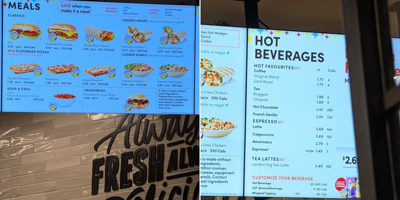 Tim Hortons Menu