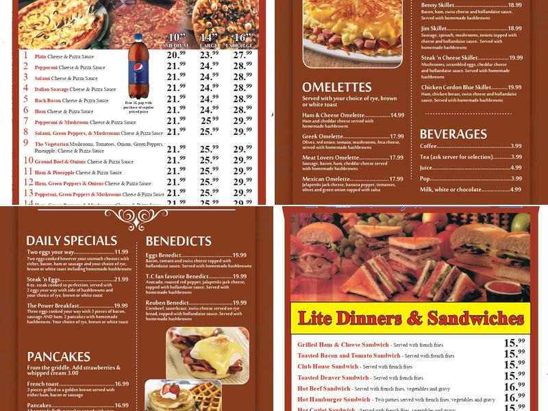 Tomas the Cook Family Restaurant Menu