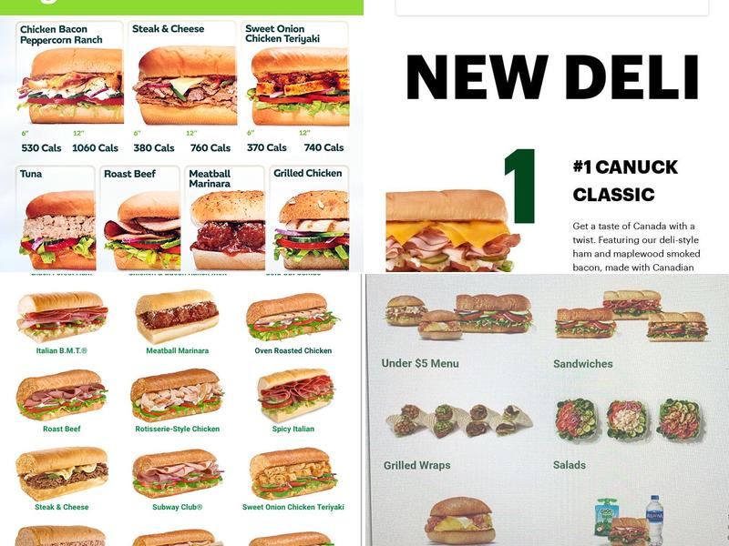 Subway Menu