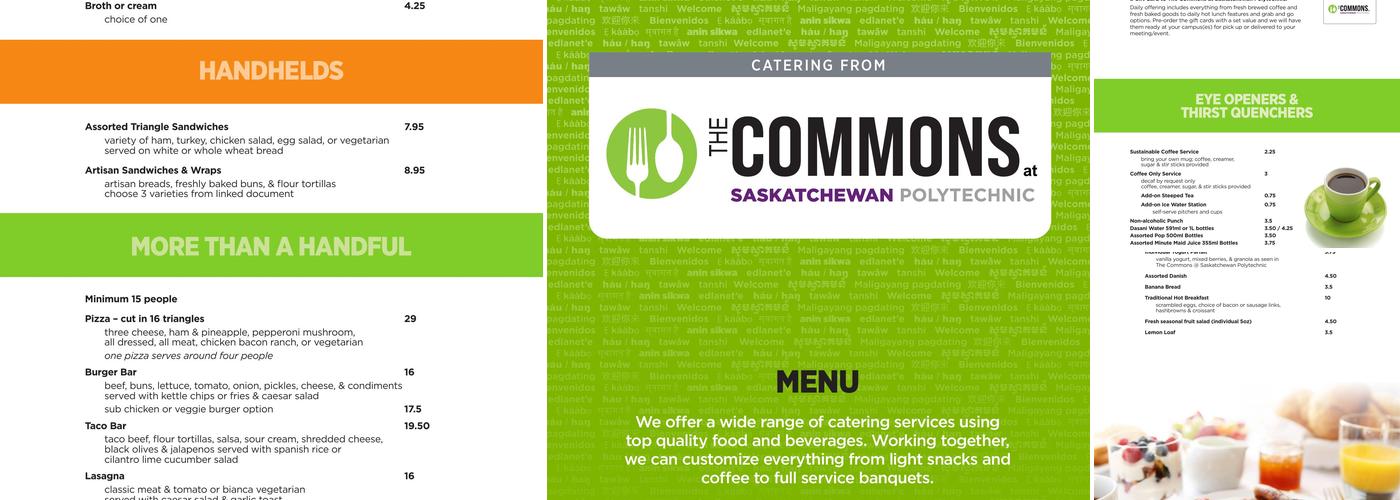 Saskatchewan Polytechnic Food Services Menu