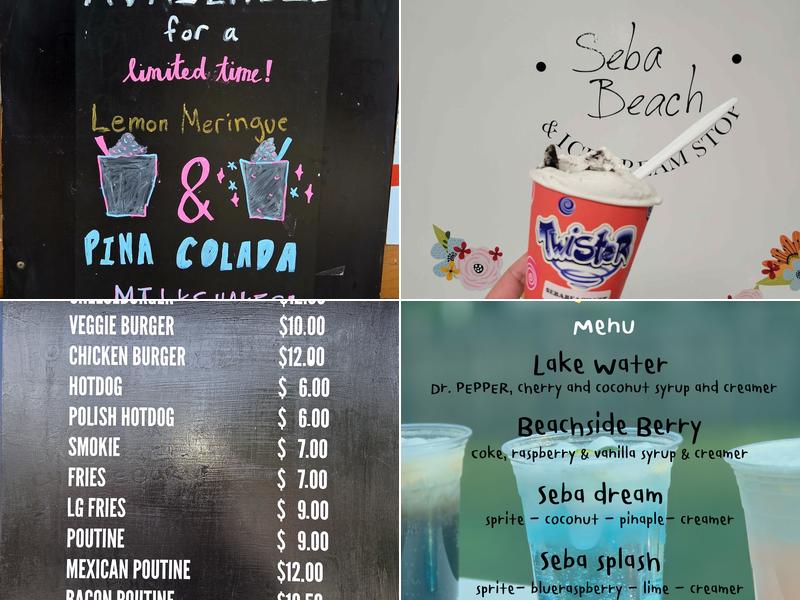 Seba Beach Mini Golf & Ice Cream Menu