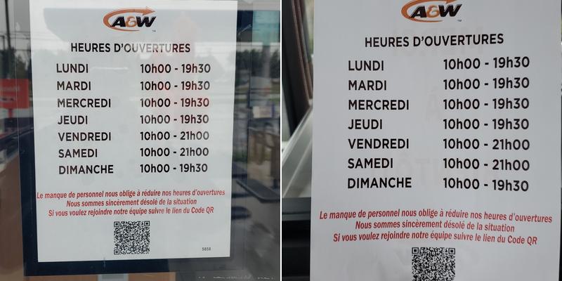 A&W Canada Menu