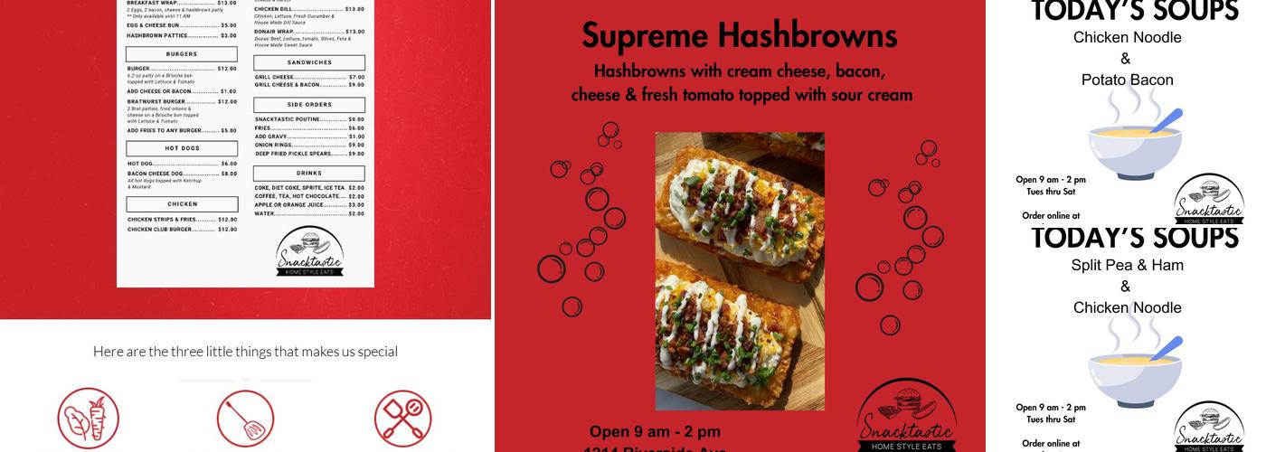 Snacktastic Menu