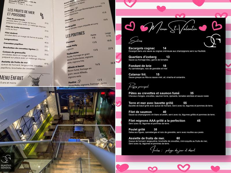 Le Quartier Général resto-bar Menu