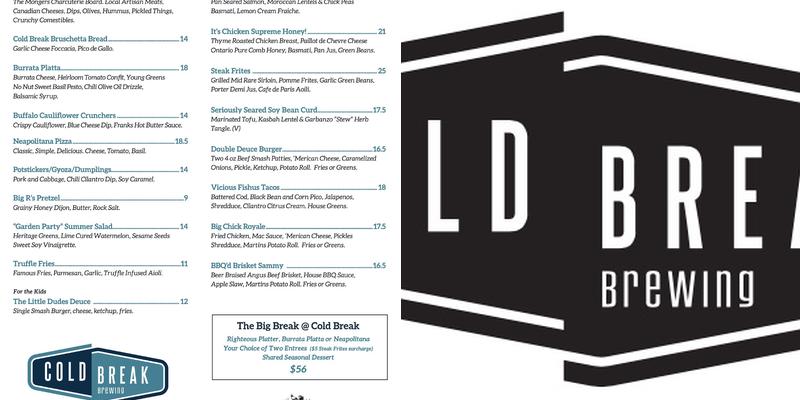 Cold Break Brewing Menu