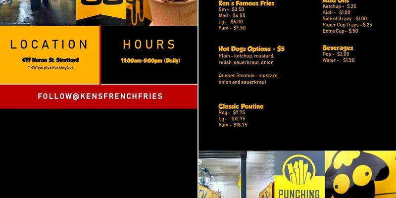 Ken's French Fries Menu