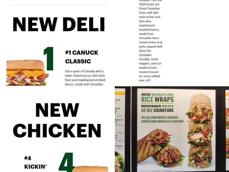 Subway Menu