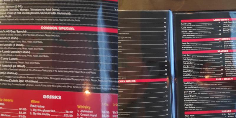 Tomato's Menu