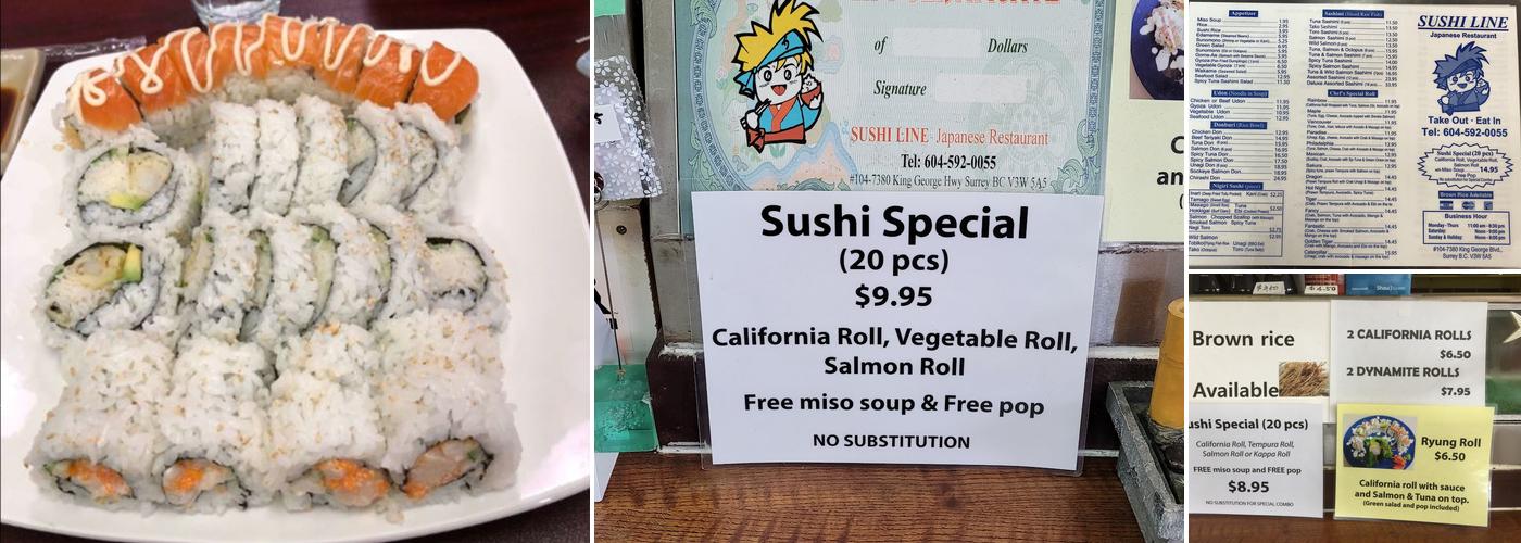 Sushi Line Japanese Restaurant Menu