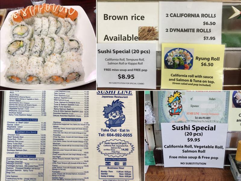 Sushi Line Japanese Restaurant Menu