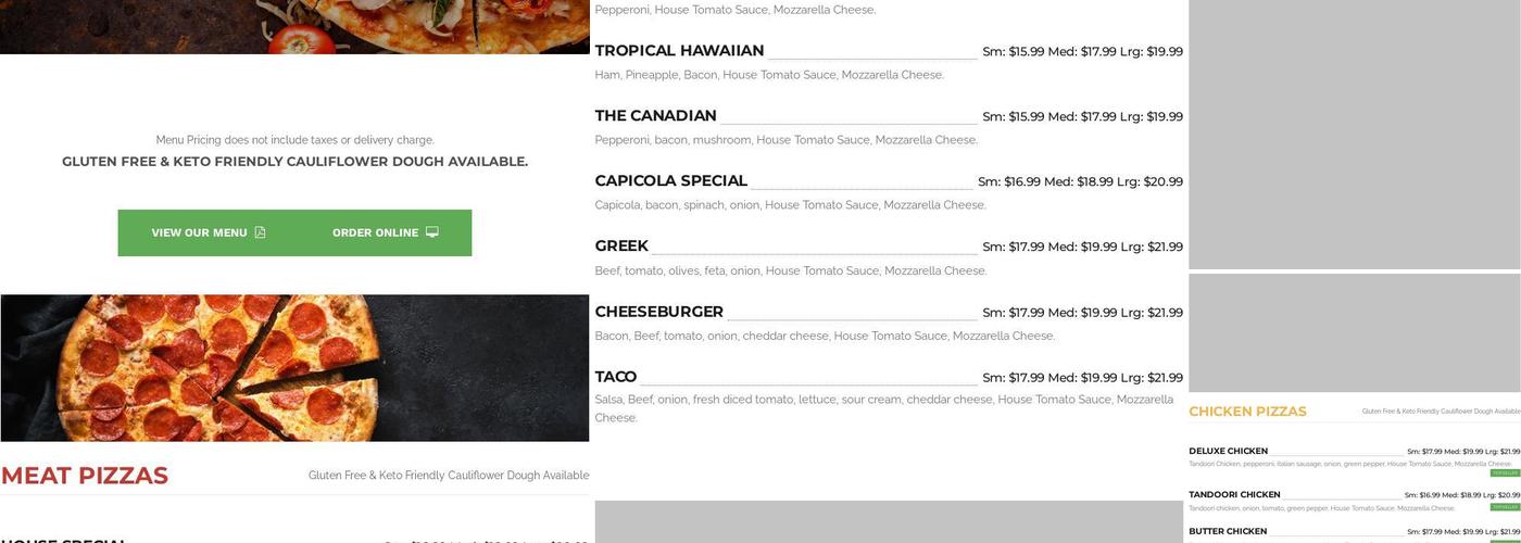 Pizza Avenue Menu