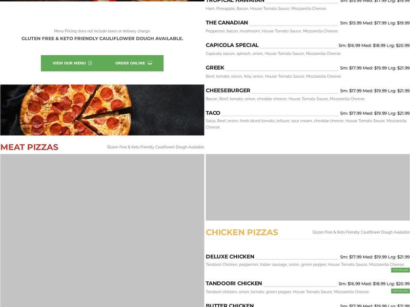 Pizza Avenue Menu