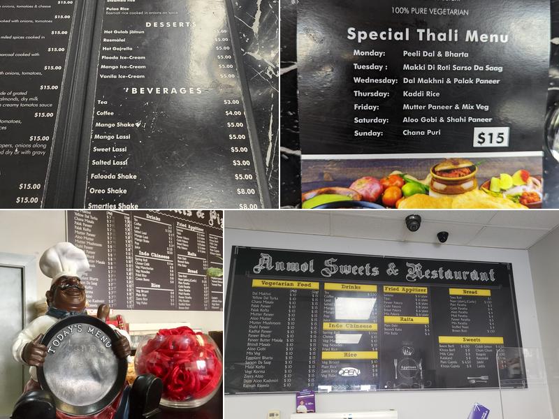 ANMOL SWEETS RESTAURANT Menu