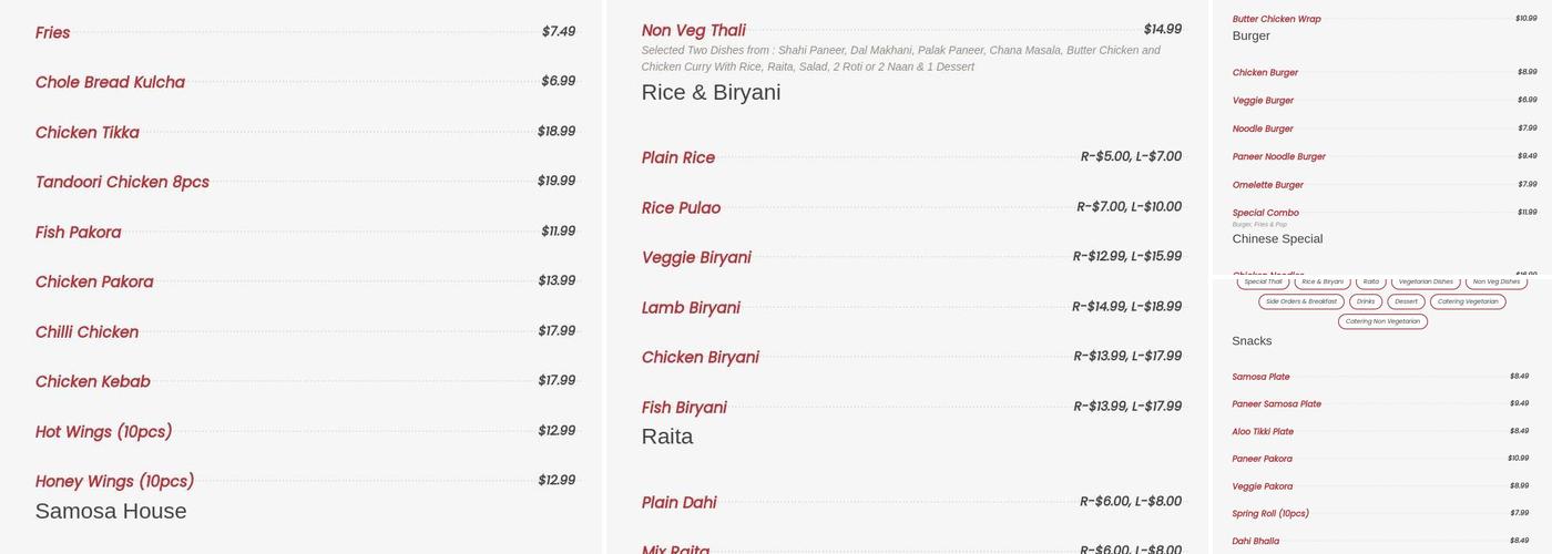 Royal Curry Restaurant & Sweets Menu