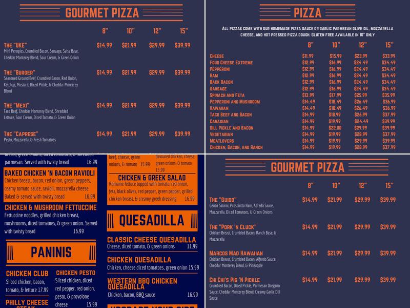 Bear's Den Pub and Grill Menu