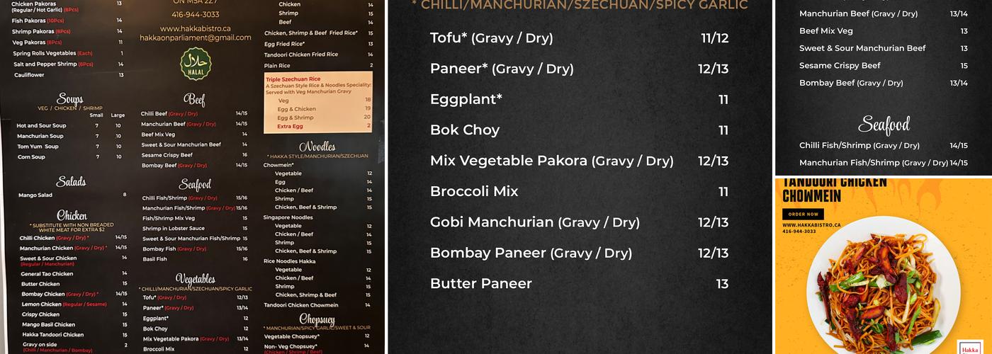 Hakka Bistro Menu