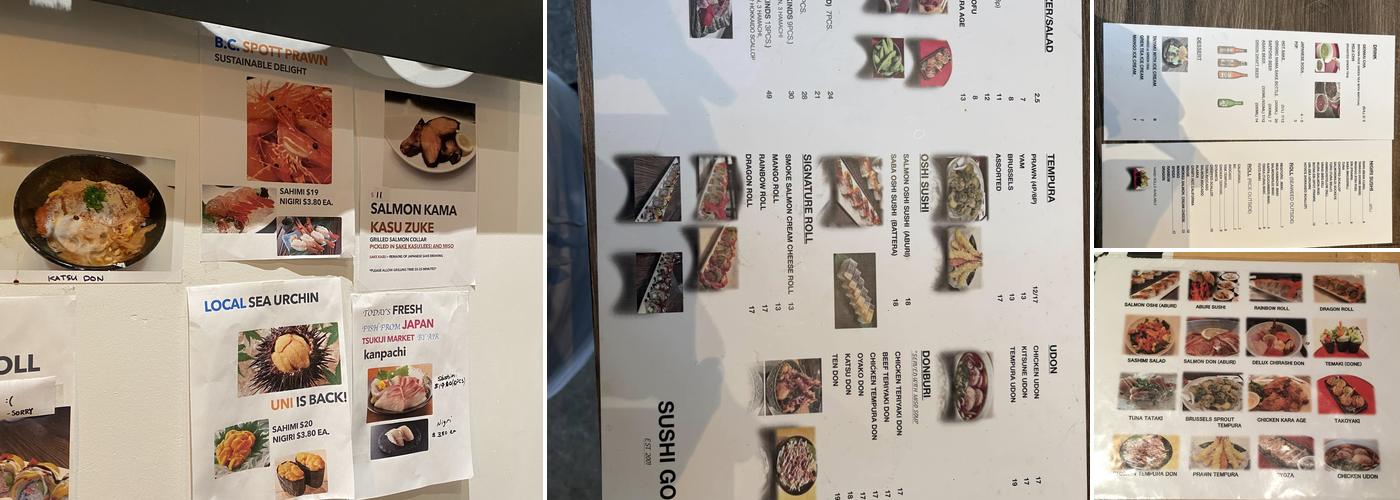 Sushi Go Menu