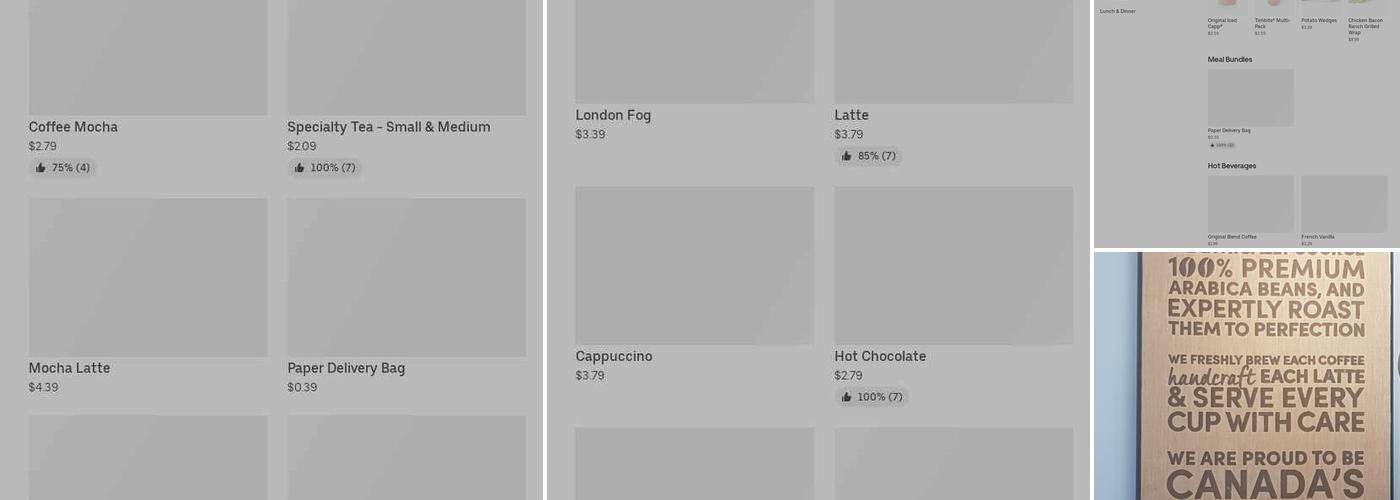 Tim Hortons Menu