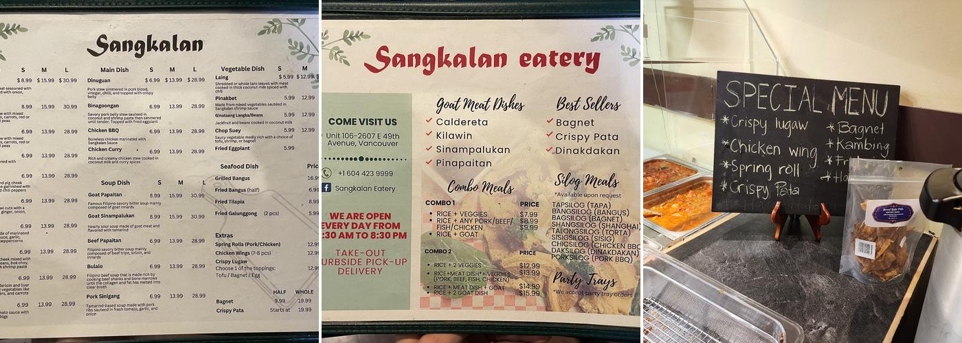 Sangkalan Eatery Menu