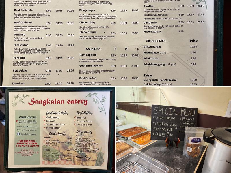 Sangkalan Eatery Menu