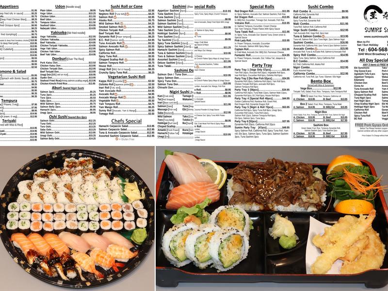 Sumire Sushi Menu