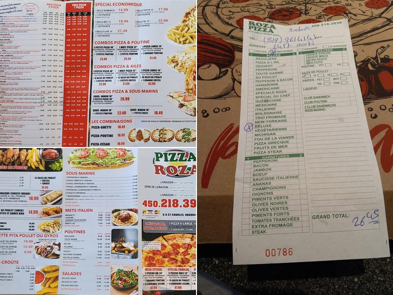 Pizza Roza Menu