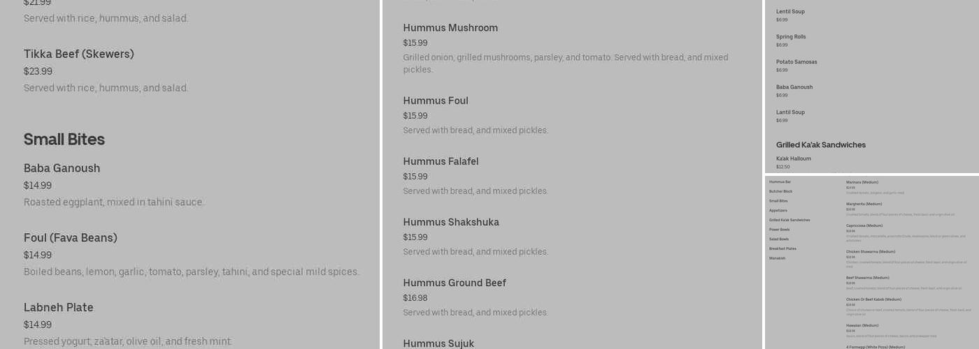 Lamassu Lounge and Grill Menu