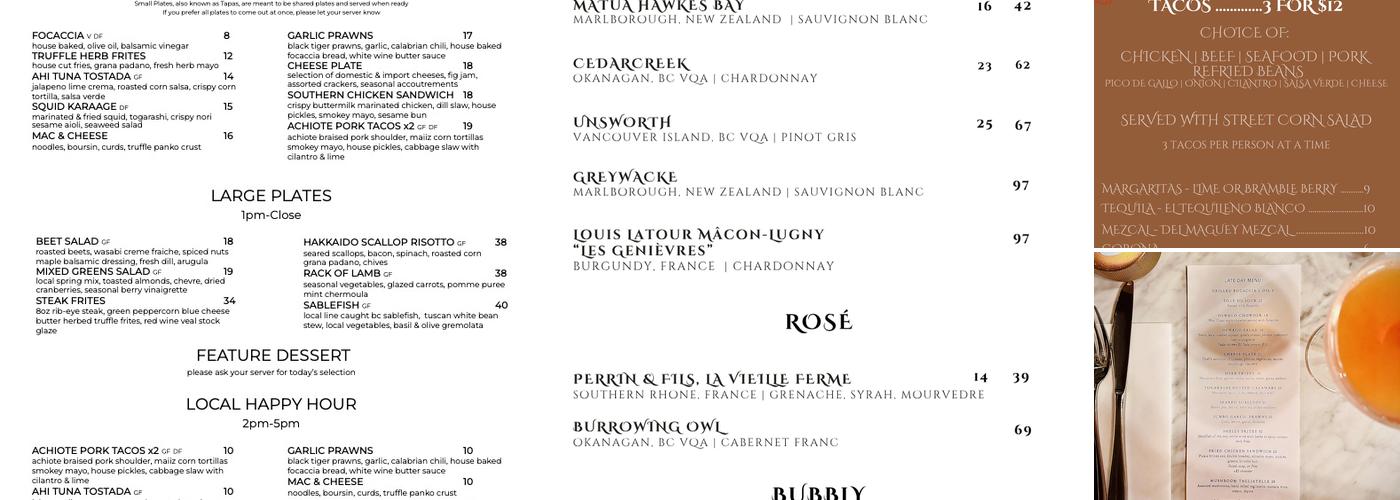Aegir Room Menu